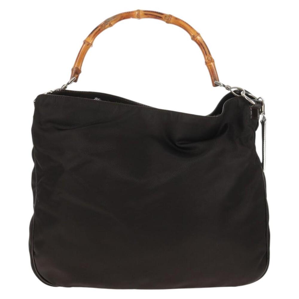 GUCCI Bamboo Hand Bag Nylon 2way Brown Auth ep11084 - Picture 13 of 16
